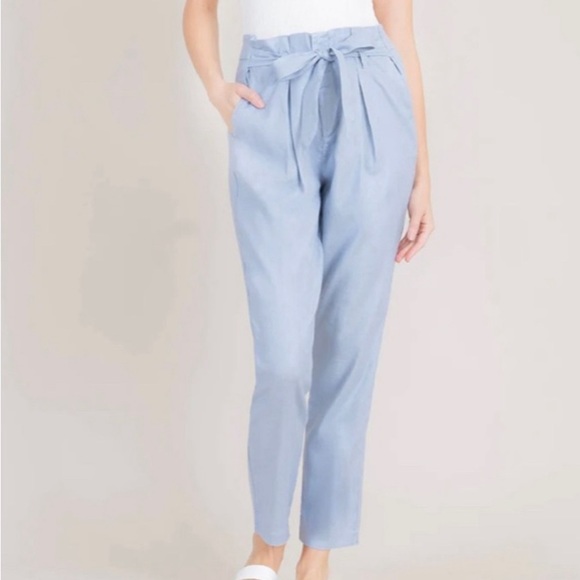 LEVEL 99 Cynthia Tie Waist Pant Trousers Sky Light Blue  Size 27 - Picture 1 of 16